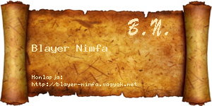 Blayer Nimfa névjegykártya